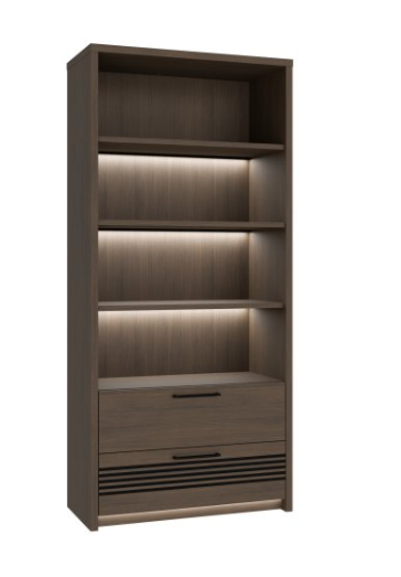 Regał wysoki podświetlany z szufladami do salon Eufemius Forte