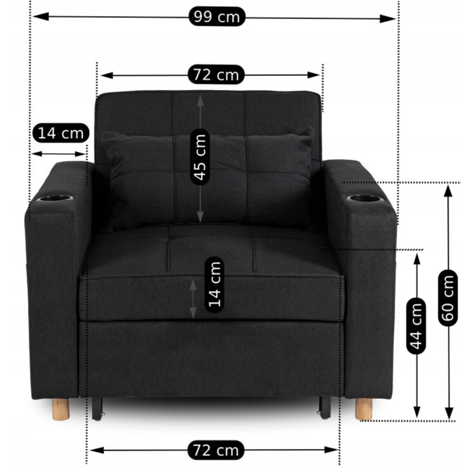 Fotel jednoosobowy rozkładany amerykanka czarna Solor fotel-solor-czarny_16