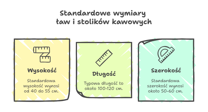 Standardowe wymiary ław i stolików kawowych