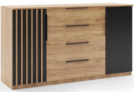 Komoda z szufladami i lamelami do salonu Toscana 160 cm