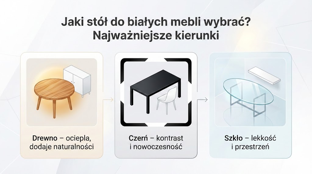 Jaki stół do białych mebli wybrać? Najważniejsze kierunki
