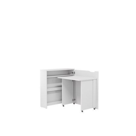 Biurko składane prawe Work Concept Slim biały połysk