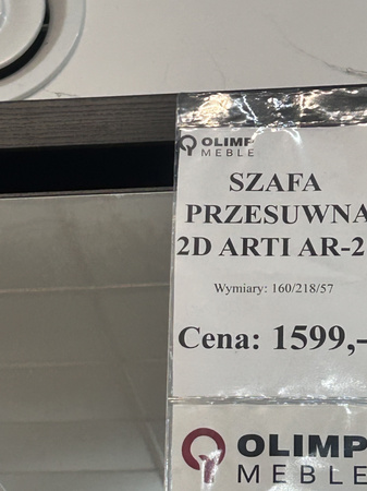 Szafa przesuwna z lustrem do sypialni Arti 