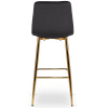 Hoker tapicerowany krzesło barowe z oparciem nowoczesne czarne w stylu loftowym