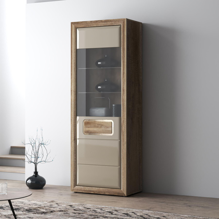 Witryna wysoka z podświetleniem do salonu Tiziano Forte