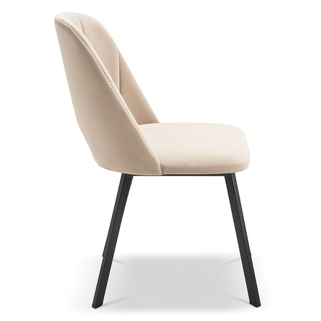 Krzesło tapicerowane welwetowe beżowe do jadalni nowoczesne Maja II