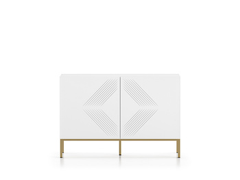 Komoda biała do salonu na złotych nóżkach Clearing 03