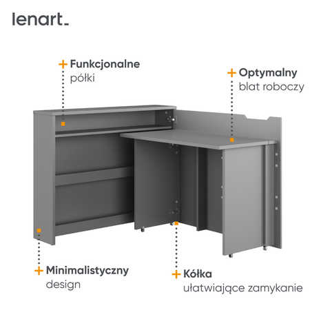 Biurko rozkładane z kolekcji Work Concept Lenart 
