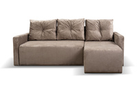 Narożnik beżowy rozkładany do małego salonu nowoczesny Bert