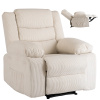 Fotel rozkładany beżowy sztruksowy z podnóżkiem Arturo