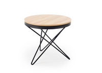 Stolik kawowy okrągły drewniany do salonu Leila