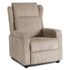 Fotel wypoczynkowy rozkładany z podnóżkiem beżowy 