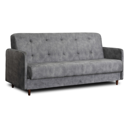 Sofa szara z funkcją spania na nóżkach do salonu Tivoli 