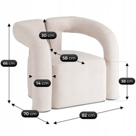 Fotel wypoczynkowy nowoczesny kremowy Brazil
