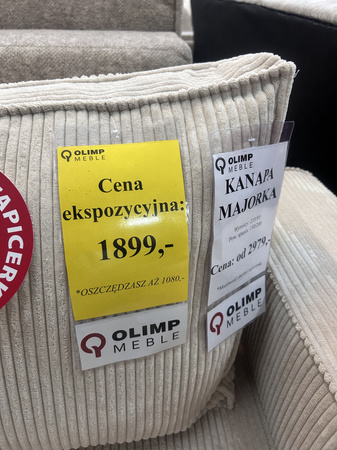 Kanapa rozkładana beżowa z funkcją spania Majorka
