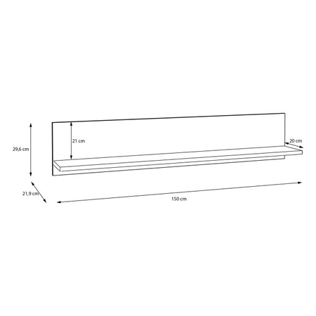Półka wisząca do salonu Como Secret Grey / Dąb Mauvella