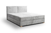 Łóżko 140x200 z materacem, tapicerowanym zagłówkiem schowkiem na pościel Nube