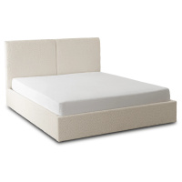 Łóżko tapicerowane kremowe z podnoszonym stelażem 140x200 Marsylia