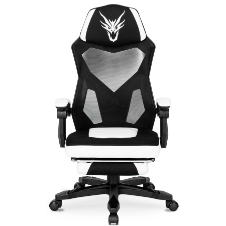 Fotel obrotowy dla gracza nowoczesny czarny/biały