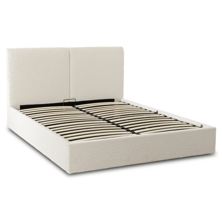 Łóżko tapicerowane kremowe z podnoszonym stelażem 140x200 Marsylia
