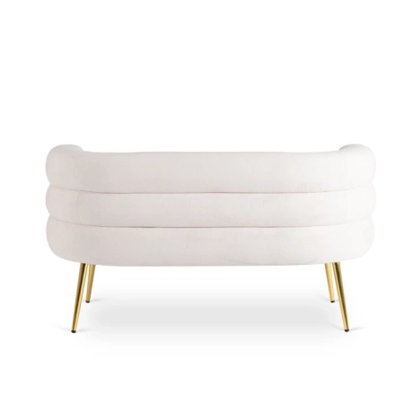 Fotel wypoczynkowy dwuosobwy kremowy na nóżkach Nantes