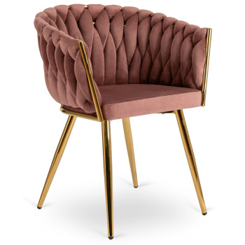 Krzesło do jadalni nowoczesne welurowe w stylu glamour