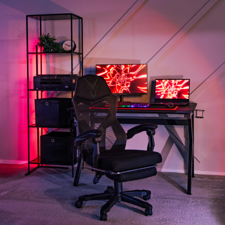 Fotel komputerowy gamingowy dla gracza nowoczesny czarny