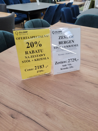 Zestaw stół rozkładany prostokątny z 6 krzesłami Bergen 