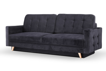 Sofa trzyosobowa na nóżkach z funkcją spania szara Vegas