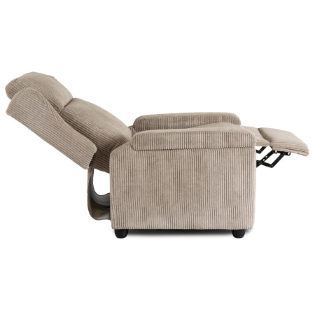 Fotel wypoczynkowy rozkładany z podnóżkiem beżowy 