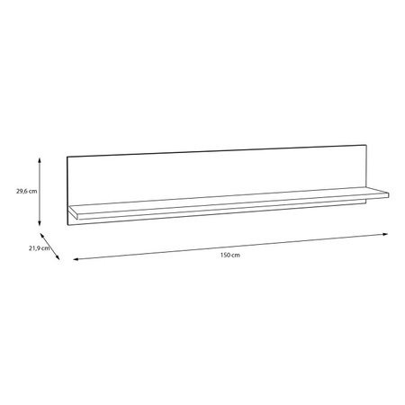 Półka wisząca do salonu Como Secret Grey / Dąb Mauvella
