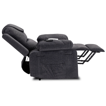 Fotel elektryczny masujący rozkładany z funkcją wstawania  ciemny popiel Fenix