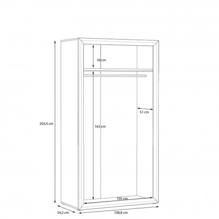 Szafa uchylna wysoka do sypialni Tiziano Forte