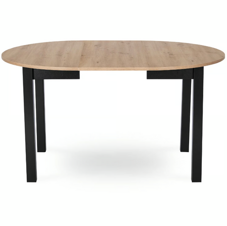 Stół okrągły rozkładany 102-142 cm do salonu dąb artisan/czarny 