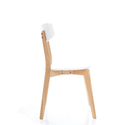 Krzesło drewniane białe do jadalni Mosso 