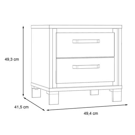 Szafka nocna z szufladami do sypialni Trondheim Forte