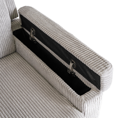 Fotel rozkładany jednoosobowy wypoczynkowy z podnóżkiem szary nowoczesny Spencer  