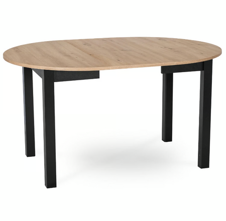 Stół okrągły rozkładany 102-142 cm do salonu dąb artisan/czarny 