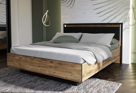 Łóżko z pojemnikiem na pościel dwuosobowe do sypialni