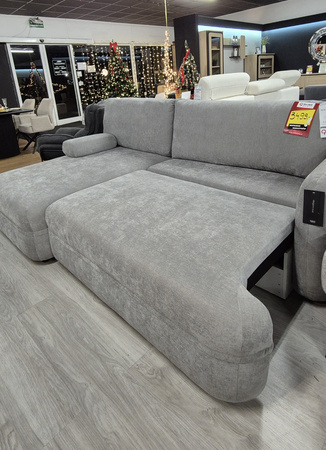 Narożnik szary rozkładany z funkcją spania do małego salonu Lash Sweet Sit 