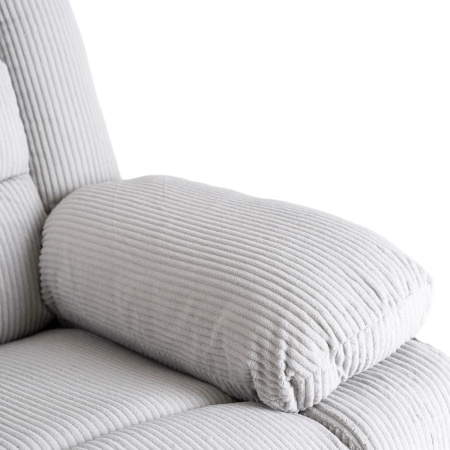 Fotel rozkładany szary sztruksowy z podnóżkiem Arturo