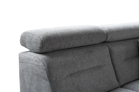 Narożnik rozkładany modułowy z ruchomymi zagłówkami szary Salto