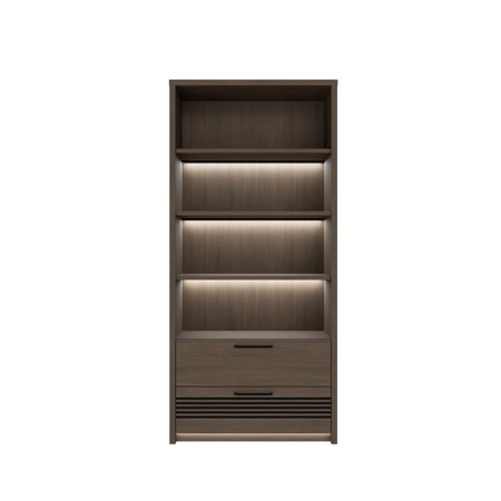 Regał wysoki podświetlany z szufladami do salon Eufemius Forte