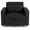 Fotel jednoosobowy rozkładany amerykanka czarna Solor
