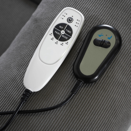 Fotel elektryczny rozkładany z funkcją wstawania i masażu szary Fenix