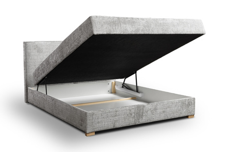 Łóżko z tapicerowanym zagłówkiem wbudowanym materacem 160x200 cm do sypialni Nube