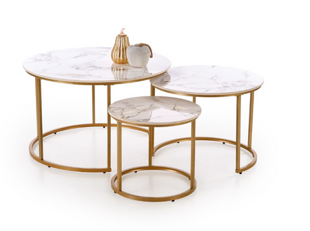 Zestaw ław kawowych okrągłych do salonu Gilda