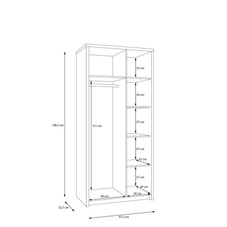 Szafa uchylna dwudrzwiowa do salonu Eufemius