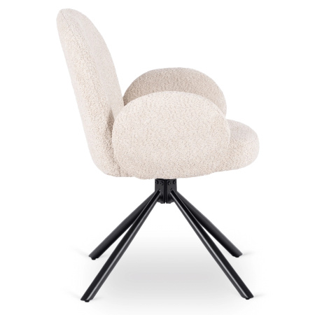 Krzesło obrotowe beżowe tapicerowane  do jadalni Musso