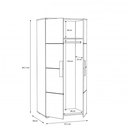 Szafa uchylna do pokoju młodzieżowego Arkina Forte